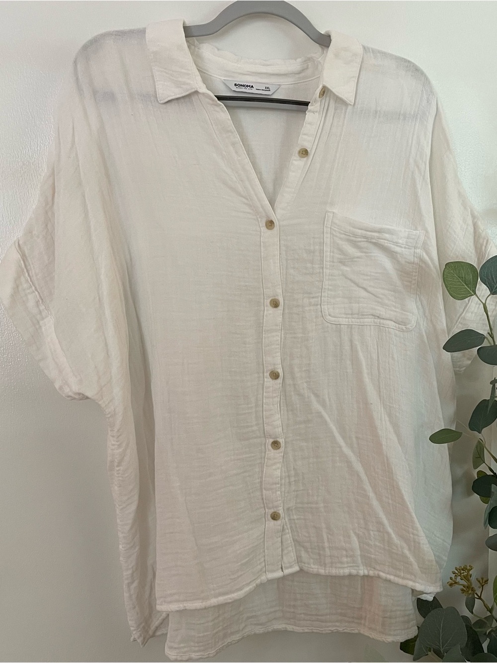 Sonoma Lightweight Button-Up Shirt - White